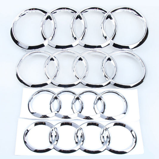 Suitable For FAW Audi 4th Ring A3A5A4LA6LQ5Q7 Middle Net Logo Tail Logo Front And Back Black Modified Car Logo