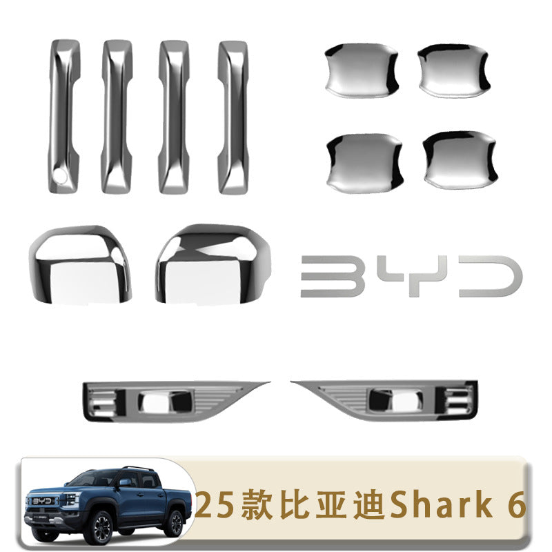 Suitable For 2025 Byd Shark 6 Pickup Truck Tail Box Car Logo Reversing Mirror Shell Door Bowl Handle Sticker Exterior Decoration