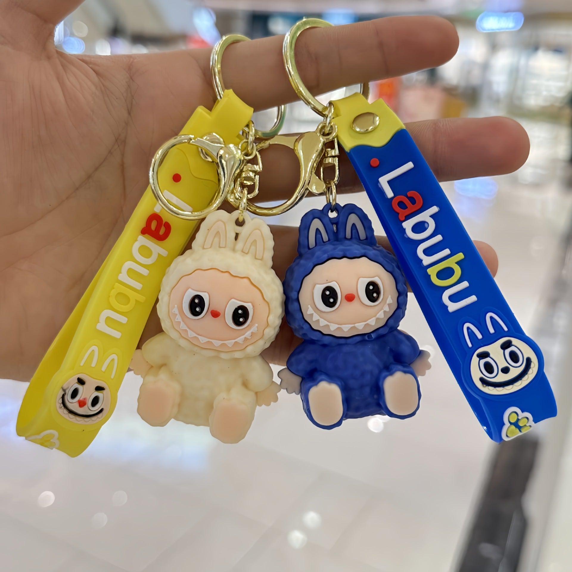 Cartoon Rab Cloth Sheep Keychain Cute Silicone Doll Pendant Car Key Chain Accessories Push Gift