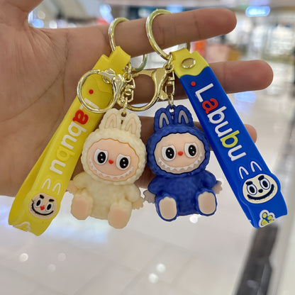 Cartoon Rab Cloth Sheep Keychain Cute Silicone Doll Pendant Car Key Chain Accessories Push Gift
