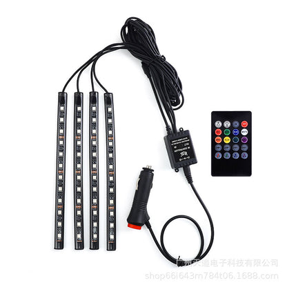 Tianzhui Car Foot Atmosphere Light Refitting Car APP Cross-border Explosions Car Mobile Phone Bluetooth Atmosphere Light LED Light