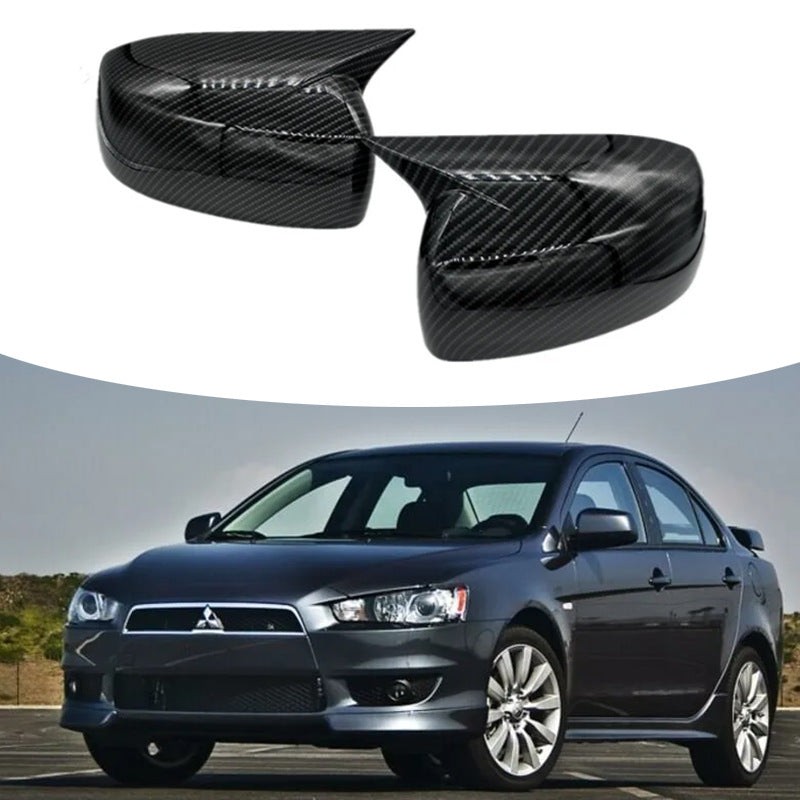 Mitsubishi 2008-16 Lancer X Ex Evo Batman Style Mirror Covers Carbon Fiber