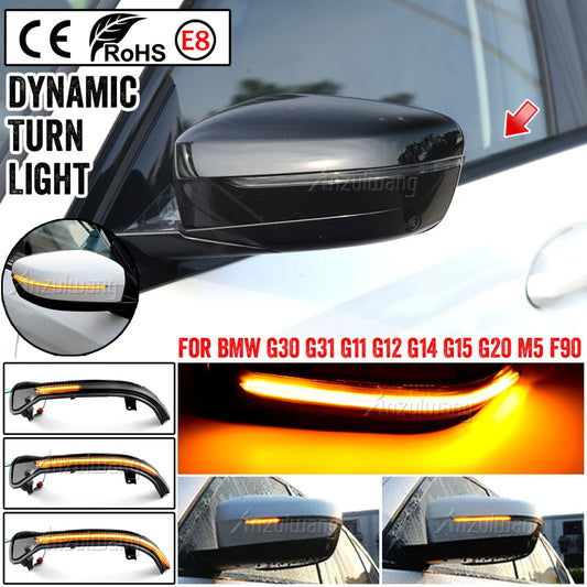 BMW 5Series 7Series G30, G31, G32, G11, G12 Side Mirror NEON Light Dynamic Flowing Water Turn Signal
