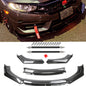 Front cannard spliter Front Lip  Modification Parts Sedan Hatchback Carbon Fiber Pattern Four-segment Front Universal Shovel
