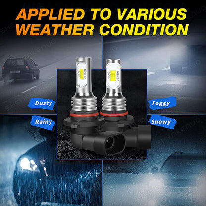9005 9006 HB3 H10 LED Headlight Bulbs Kit Car Canbus Error Free High-Lo Beam
