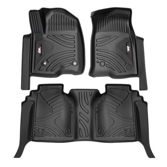 MKR Floor Mats For Chevy Silverado GMC Sierra 1500 2019-2025, 2020-2025 SLV SRA 2500 3500 HD Crew Cab With Rear Under-Seat Storage