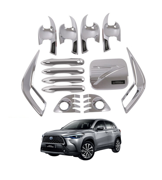 Corolla Cross 2020 Door Bowl Handle Headlight Taillight Cover Side Mirror Cover Fuel Tank Cover Chrome