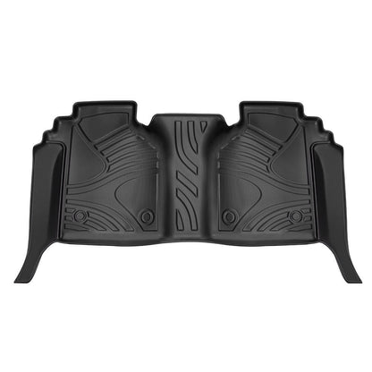 All Weather Floor Mats For Chevy Silverado GMC Sierra 1500 2019-2025, 2020-2025 SLV SRA 2500 3500 HD Crew Cab, With Rear Under-Seat Storage