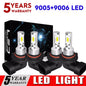 9005 9006 HB3 H10 LED Headlight Bulbs Kit Car Canbus Error Free High-Lo Beam