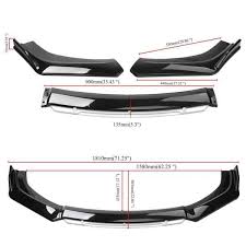 Front cannard spliter Front Lip  Modification Parts Sedan Hatchback Carbon Fiber Pattern Four-segment Front Universal Shovel
